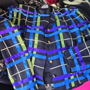 Maggy London Multicolor Plaid Blazer